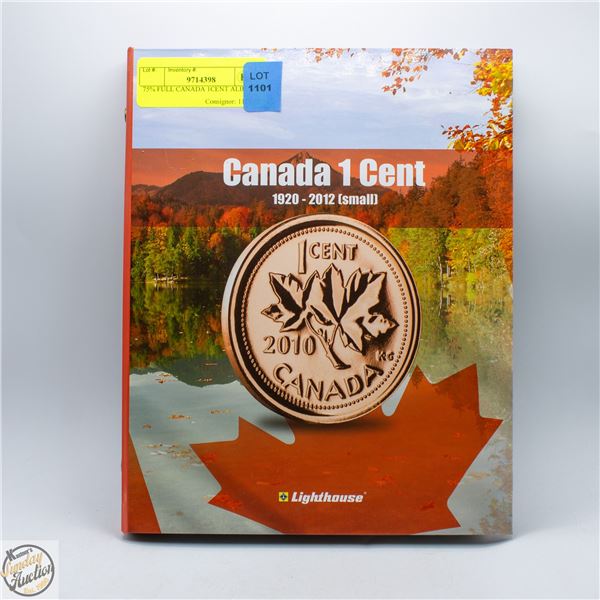 APPROX 75% FULL CANADA 1CENT ALBUM