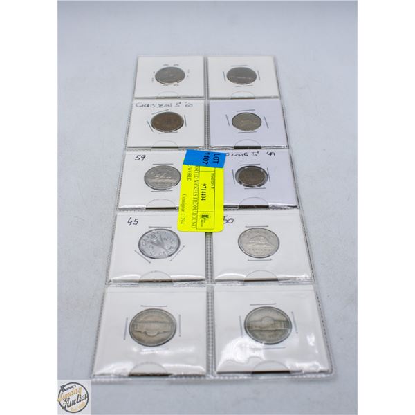ASSORTED NICKELS FROM AROUND THE WORLD