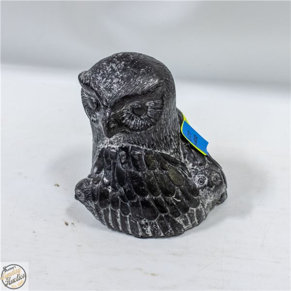 VINTAGE SOAPSTONE OWL BY THE WOLF ORIGINAL H-4.5"