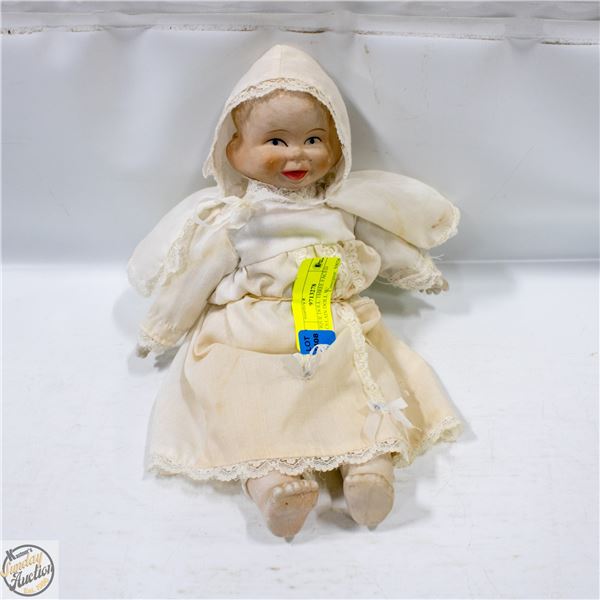 ANTIQUE DOLL THREE FACED PORCELAIN DOLL W/