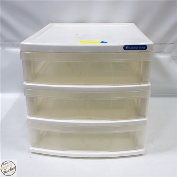GRACIOUS LIVING 3 DRAWER PLASTIC CONTAINER