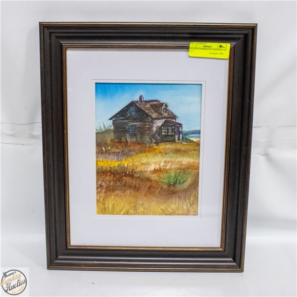 VINTAGE FARMHOUSE PAINTING 14" X 17"