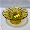 Image 1 : VINTAGE YELLOW GLASS PEDESTAL TRAY