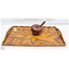 Image 1 : WOOD TRAY WITH WOOD BUTTER APPLE DISH