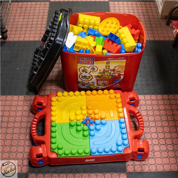 SET OF KIDS MEGA BLOCKS WITH TABLE