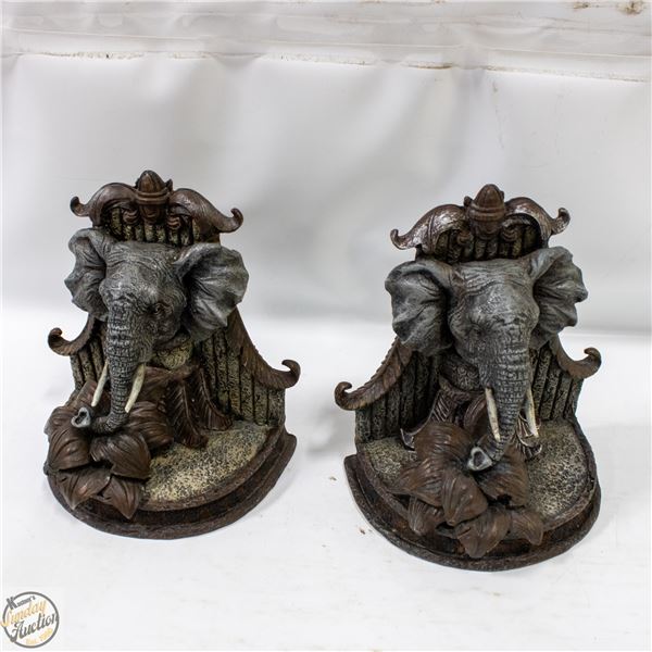 2 ELEPHANT BOOK ENDS