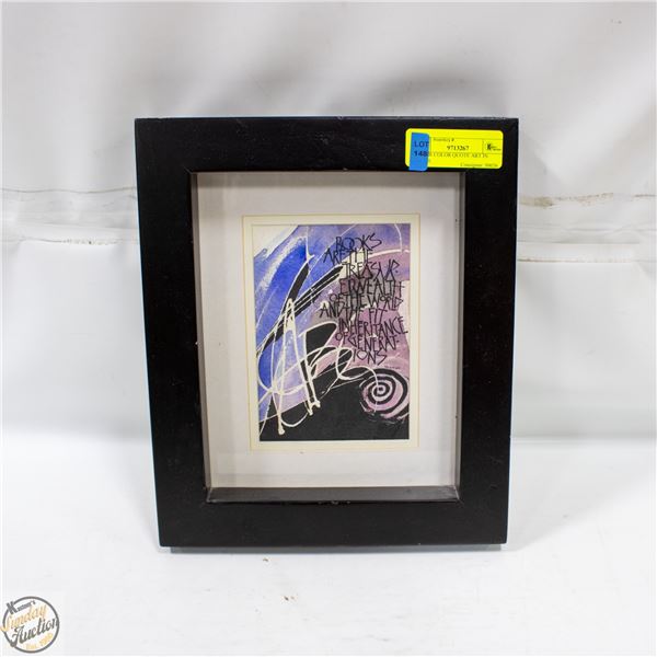 WATER COLOR QUOTE ART IN FRAME