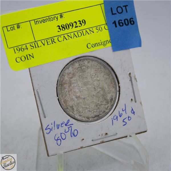 1964 SILVER CANADIAN 50 CENT COIN