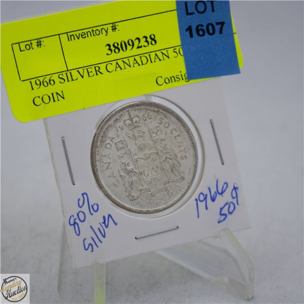 1966 SILVER CANADIAN 50 CENT COIN