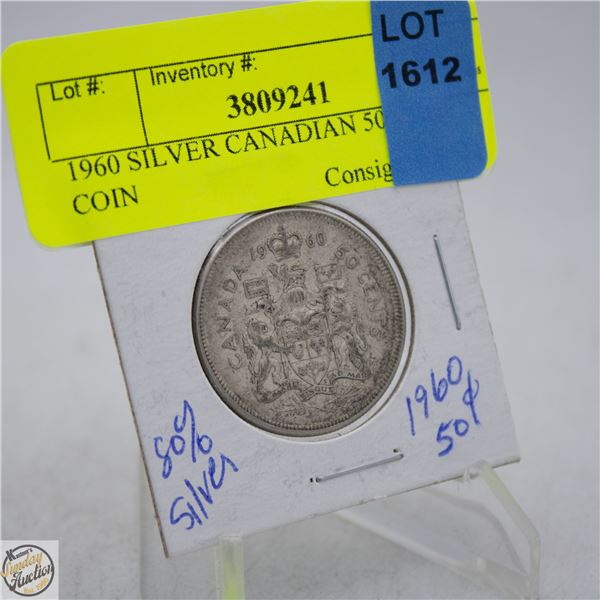 1960 SILVER CANADIAN 50 CENT COIN