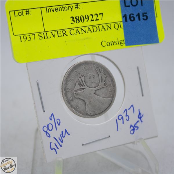 1937 SILVER CANADIAN QUARTER