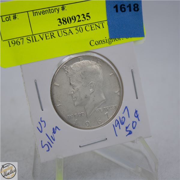 1967 SILVER USA 50 CENT COIN
