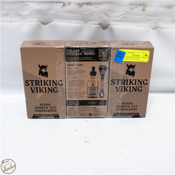NEW 3 SEALED STRIKING VIKING BEARD KITS OIL WITH