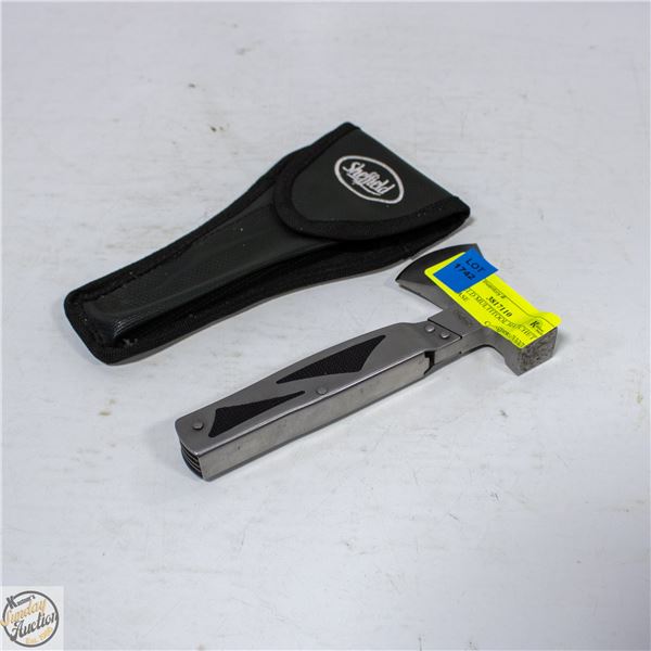 SHEFFIELD MULTITOOL HATCHET WITH CASE