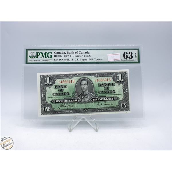 1937 CANADA $1 BANKNOTE. COYNE-TOWERS.