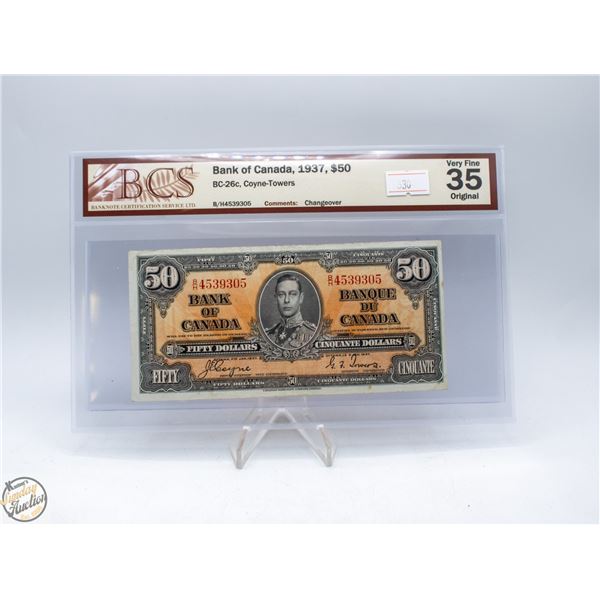 1937 CANADA $50 BANKNOTE.