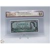 Image 1 : 1954 MP CANADA $1 BANKNOTE.