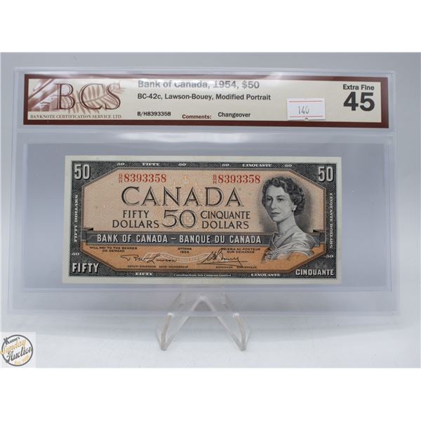 1954 MP CANADA $50 BANKNOTE.