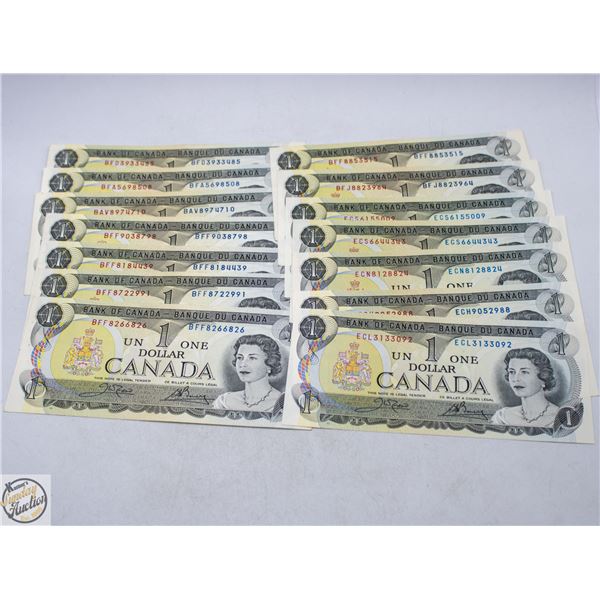 LOT OF 14 UNCIRCULATED 1973 CANADA $1