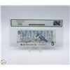 Image 2 : 1986 CANADA $5 BANKNOTE. BONIN-THIESSEN