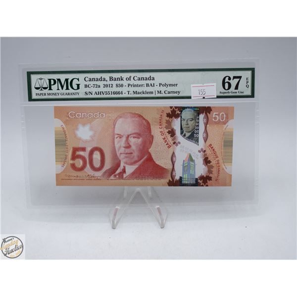 2012 CANADA $50 BANKNOTE. MACKLEM-