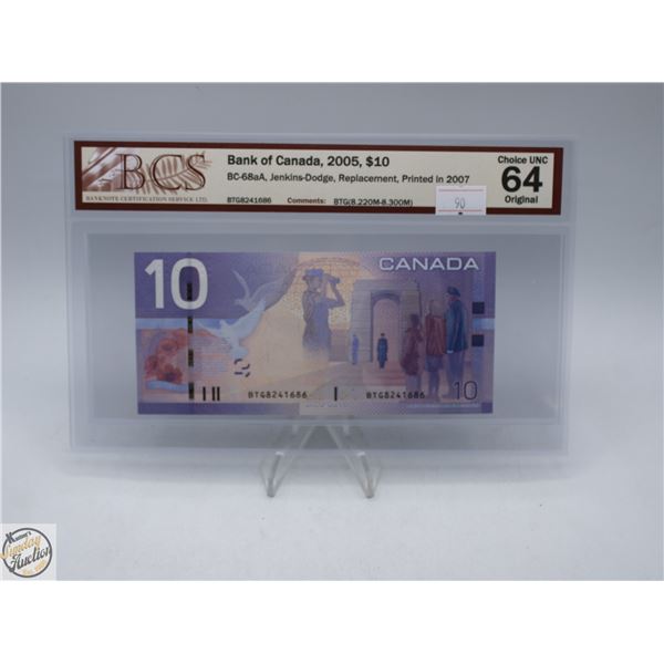 2005 CANADA $10 BANKNOTE. REPLACEMENT