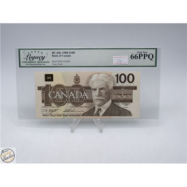 1988 CANADA $100 BANKNOTE. KNIGHT