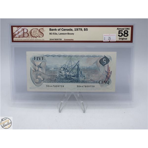 1979 CANADA $5 BANKNOTE. LAWSON-BOUEY