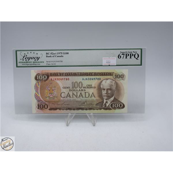 1975 CANADA $100 BANKNOTE. LAWSON-BOUEY