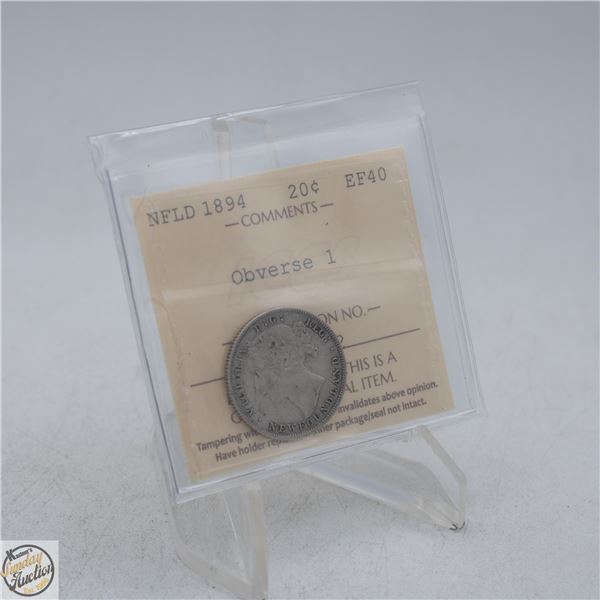 1894 OBVERSE 1 NEWFOUNDLAND 20 CENTS