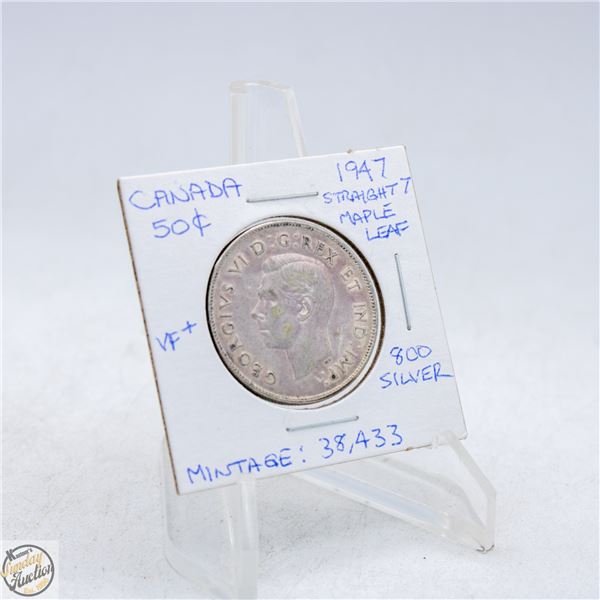 RARE 1947 STRAIGHT 7 MAPLE LEAF CANADA
