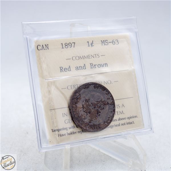 1897 CANADA ONE CENT COIN. MS63