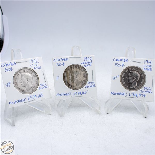 1941 WIDE DATE AND 1942 WIDE DATE AND