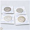 Image 1 : LOT OF 4 CANADA 50 CENTS SILVER COINS.