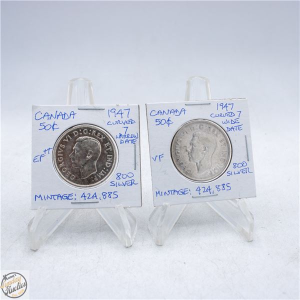 1947 C7 WIDE DATE AND 1947 C7 NARROW DATE