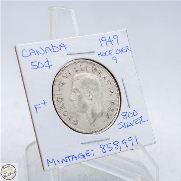 1949 HOOF IN DESIGN CANADA 50 CENTS
