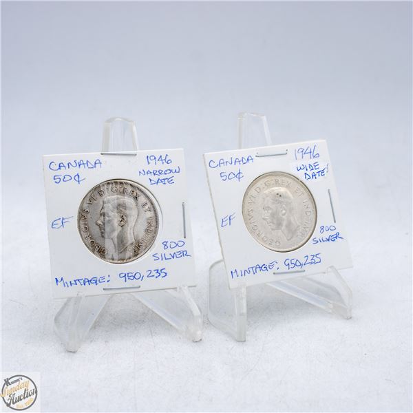 1946 WIDE DATE AND 1946 NARROW DATE