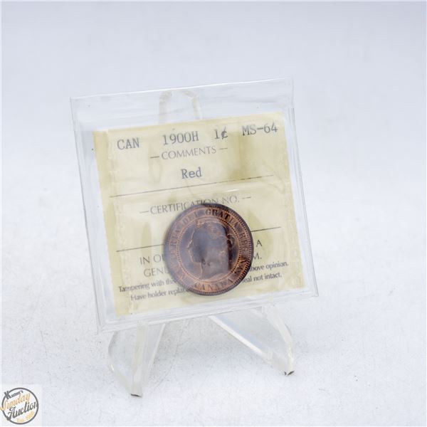 1900 H CANADA ONE CENT COIN. MS64
