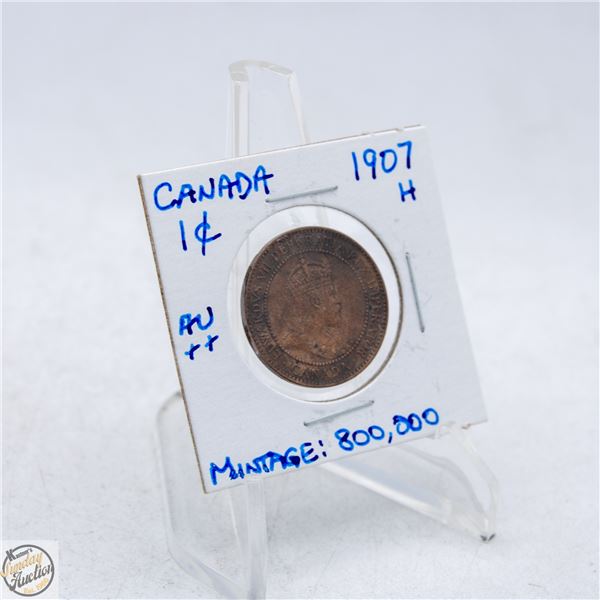 1907 H CANADA ONE CENT COIN