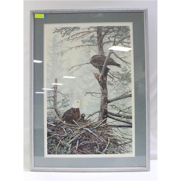 SIGNED EAGLE PRINT 7/250 BY A.KISS 38"X28"