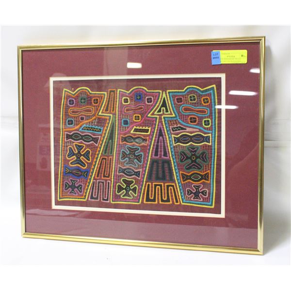 VINTAGE HANDMADE MOLA TEXTILE ART FROM PANAMA