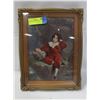 Image 1 : VINTAGE FRAMED "RED BOY"- 13" X 10"