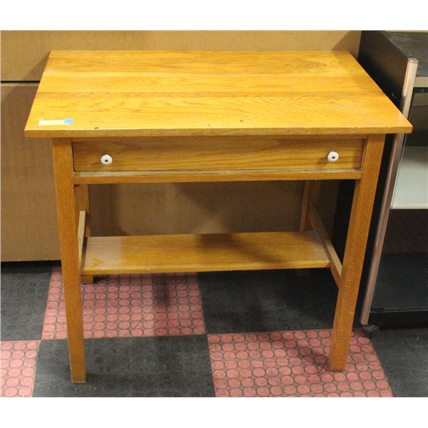 WOODEN TABLE WITH 1 DRAWER 30"X34"X22"