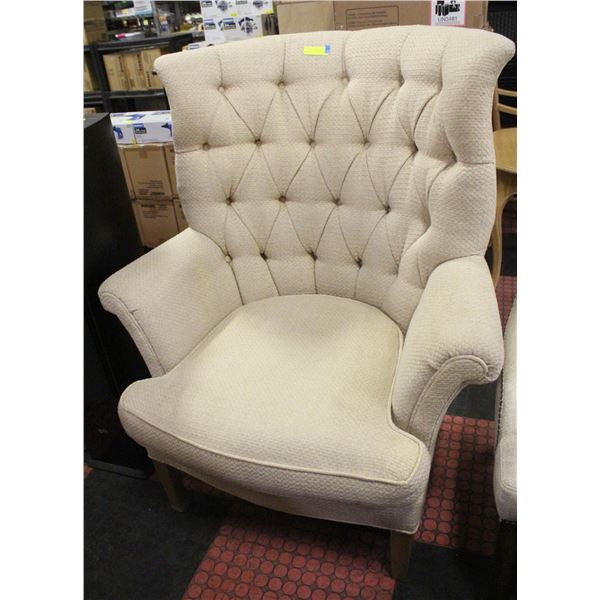 STUDDED ACCENT WING BACK ACCENT CHAIR