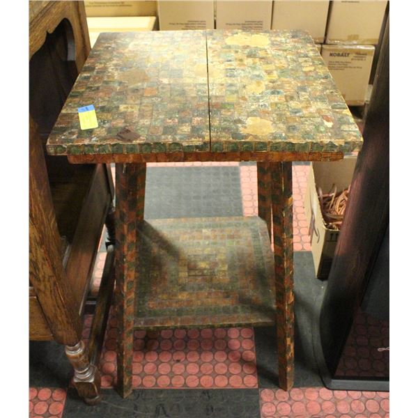 ANTIQUE ART NOVEAU STAMPS INLAID H-30" W-18" L-18"