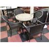 Image 1 : ROUND STONE TOP PATIO TABLE H-28" D-30" +2 CHAIRS