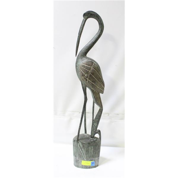 TALL CRANE DECORATIVE STATUE 31"