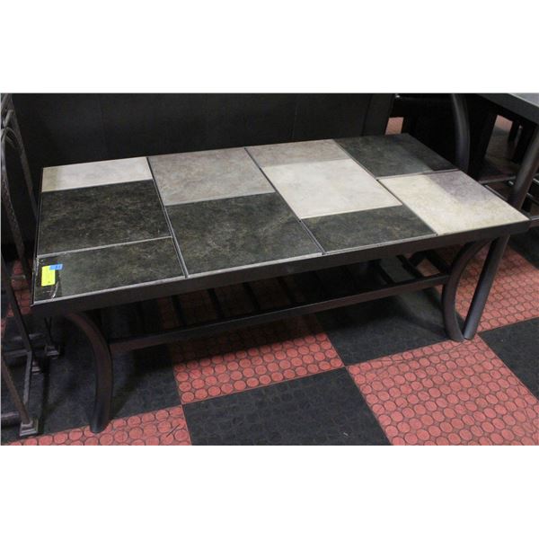 STONE TOP COFFEE TABLE