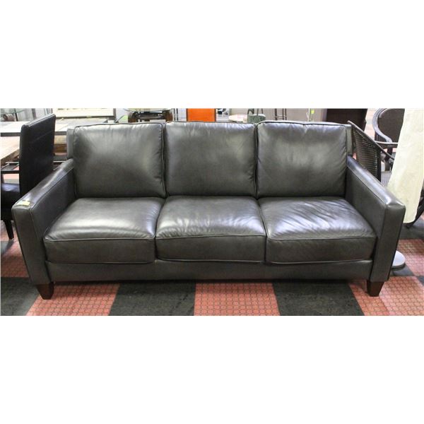 LARGE 3 SEAT LEATHER COUCH BLACK L-84"