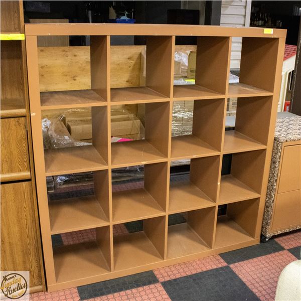 BROWN 16 CUBE SHELF 59"X15.5"X59"